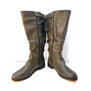 Journee Collection Carly Extra Wide Calf Belted Knee High Boot Black Size 12 NWT